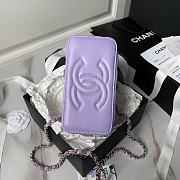 Chanel 24A Top Handle Vanity Case Purple Lambskin 17cm - 3