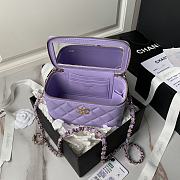 Chanel 24A Top Handle Vanity Case Purple Lambskin 17cm - 4