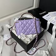 Chanel 24A Top Handle Vanity Case Purple Lambskin 17cm - 5
