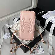 Chanel 24A Top Handle Vanity Case Pink Lambskin 17cm - 5