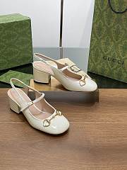 Gucci Horsebit Sandal Heel Patent White 5.5cm - 1