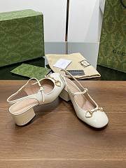 Gucci Horsebit Sandal Heel Patent White 5.5cm - 4