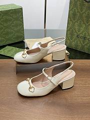 Gucci Horsebit Sandal Heel Patent White 5.5cm - 3