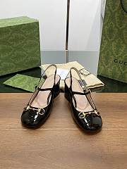 Gucci Horsebit Sandal Heel Patent Black 5.5cm - 4