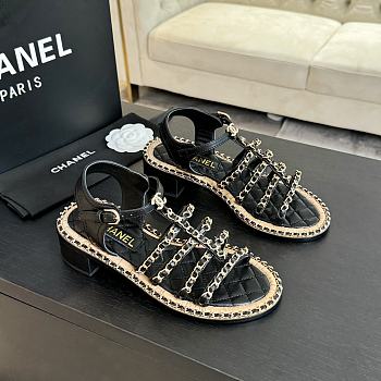 Chanel Black Sandal Heel 5.5cm