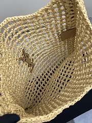 YSL Metallic Oxalis Crochet Raffia Shoulder Bag 37x40x3cm - 4