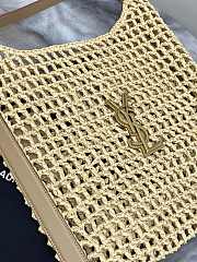 YSL Metallic Oxalis Crochet Raffia Shoulder Bag 37x40x3cm - 3