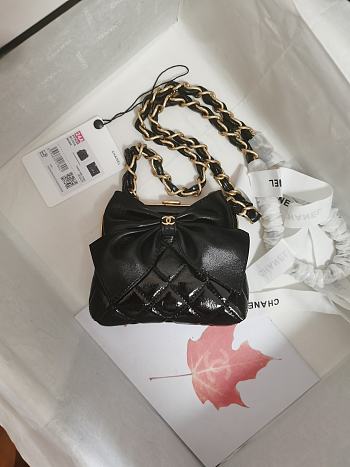 Chanel Clutch With Strap Glossy Black 12 x 13 x 4 cm