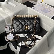 Chanel Mini Flap Bag Handle Black Lambskin 13x19x7cm - 1