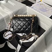 Chanel Mini Flap Bag Handle Black Lambskin 13x19x7cm - 2
