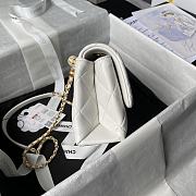 Chanel Mini Flap Bag Handle White Lambskin 13x19x7cm - 6