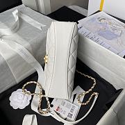 Chanel Mini Flap Bag Handle White Lambskin 13x19x7cm - 5