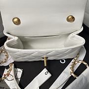 Chanel Mini Flap Bag Handle White Lambskin 13x19x7cm - 2