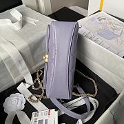 Chanel Mini Flap Bag Handle Purple Lambskin 13x19x7cm - 5