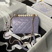 Chanel Mini Flap Bag Handle Purple Lambskin 13x19x7cm - 3