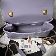 Chanel Mini Flap Bag Handle Purple Lambskin 13x19x7cm - 2