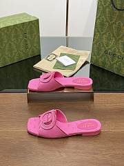 Gucci Interlocking G Slide Sandal Pink  - 4