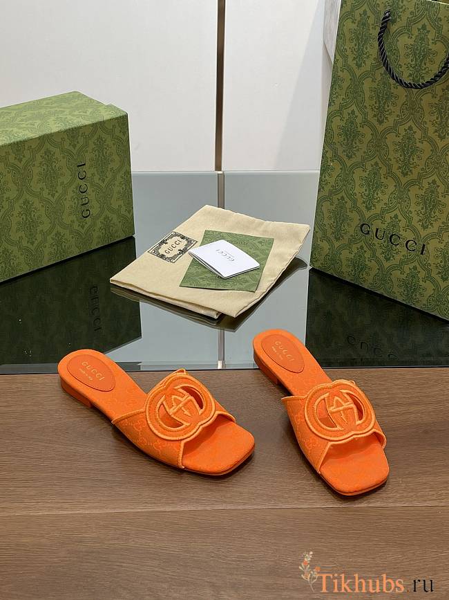 Gucci Interlocking G Slide Sandal Orange - 1