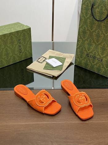 Gucci Interlocking G Slide Sandal Orange