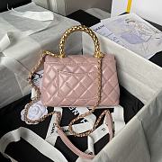 Chanel Mini Coco Handle Bag Pink Lambskin 19cm - 2