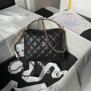 Chanel Clutch With Strap Black Caviar Gold 19x14x7cm - 1