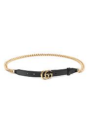 Gucci GG Chain Leather Belt - 1