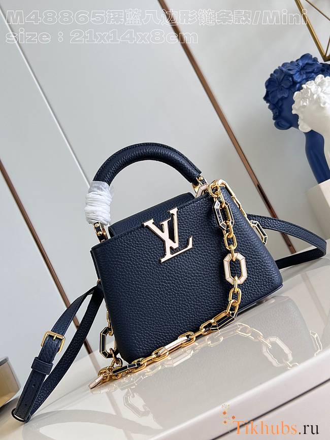 Louis Vuitton LV Mini Capucines Navy Blue 21x14x8cm - 1