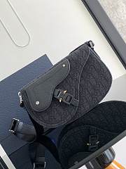 Dior Saddle Black Oblique Pouch 24x16.5x5.5cm - 1