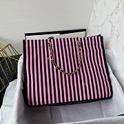 Chanel Shopping Bag Canvas Gold Black Pink 36x31x18cm - 4