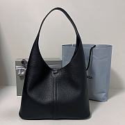 Balenciaga Locker Medium North-South Hobo Bag Black Silver 35x10x26cm - 3