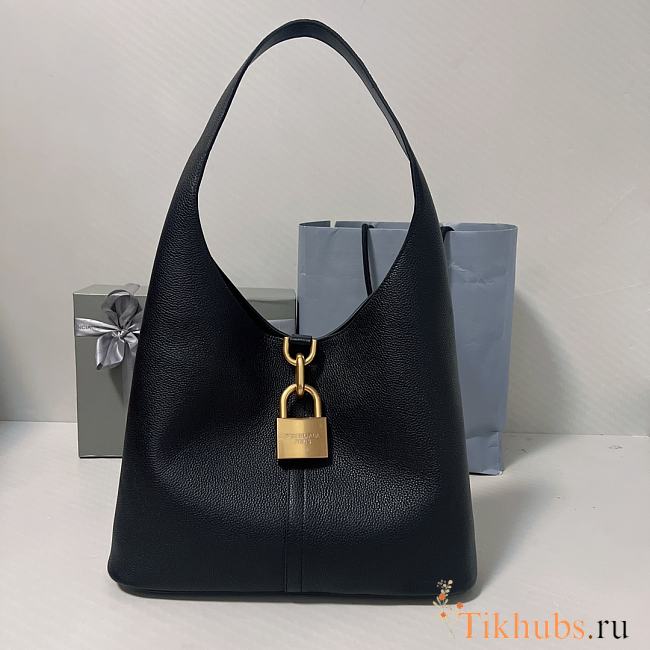 Balenciaga Locker Medium North-South Hobo Bag Black Gold 35x10x26cm - 1