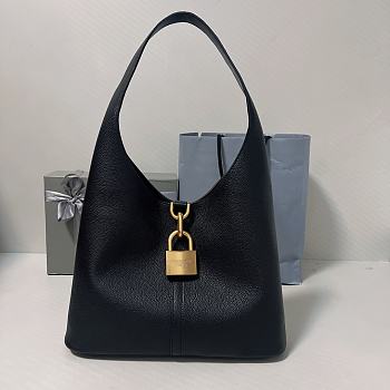 Balenciaga Locker Medium North-South Hobo Bag Black Gold 35x10x26cm