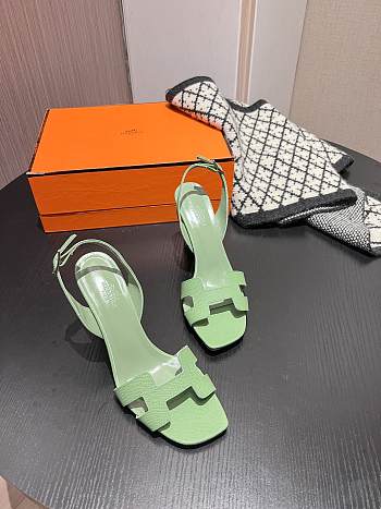 Hermes Green Sandal Heel 9.5cm