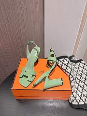 Hermes Green Sandal Heel 9.5cm - 3