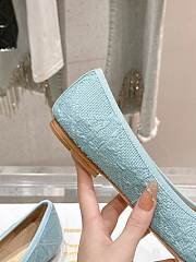 Dior Ballet Flat Pastel Blue Cannage Raffia - 5