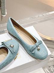 Dior Ballet Flat Pastel Blue Cannage Raffia - 4
