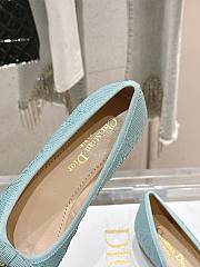 Dior Ballet Flat Pastel Blue Cannage Raffia - 2