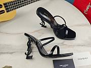 YSL Opyum Black Heel Sandals Patent 11cm - 2