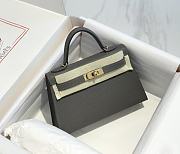 Hermes Mini Kelly Grey Epsom Gold 19cm - 1