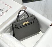 Hermes Mini Kelly Grey Epsom Gold 19cm - 6