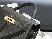 Hermes Mini Kelly Grey Epsom Gold 19cm - 3