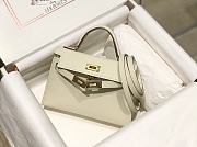 Hermes Mini Kelly White Epsom Gold 19cm - 5