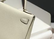 Hermes Mini Kelly White Epsom Gold 19cm - 4