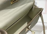 Hermes Mini Kelly White Epsom Gold 19cm - 3