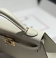 Hermes Mini Kelly White Epsom Gold 19cm - 2