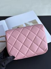 Chanel Mini Flap Bag Handle Pink Lambskin 13x19x7cm - 6