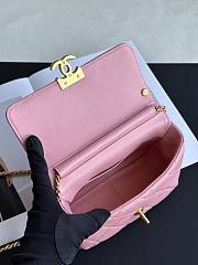 Chanel Mini Flap Bag Handle Pink Lambskin 13x19x7cm - 5