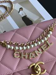 Chanel Mini Flap Bag Handle Pink Lambskin 13x19x7cm - 4