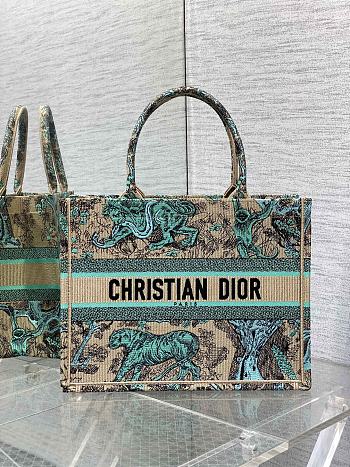 Dior Medium Dioriviera Book Tote Raffia Aquamarina 36x27.5x16.5 cm