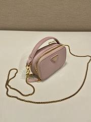 Prada Saffiano Leather Mini Pouch Pink 11x6.5x2.5cm - 5